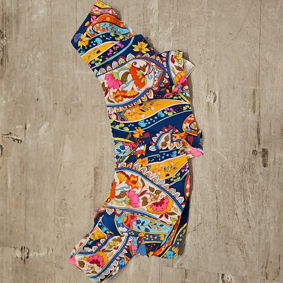 TRINA TURK Off-the-Shoulder Moroccan Paisley Print Bikini Top Dark Teal 10 NWOT - Picture 6 of 12